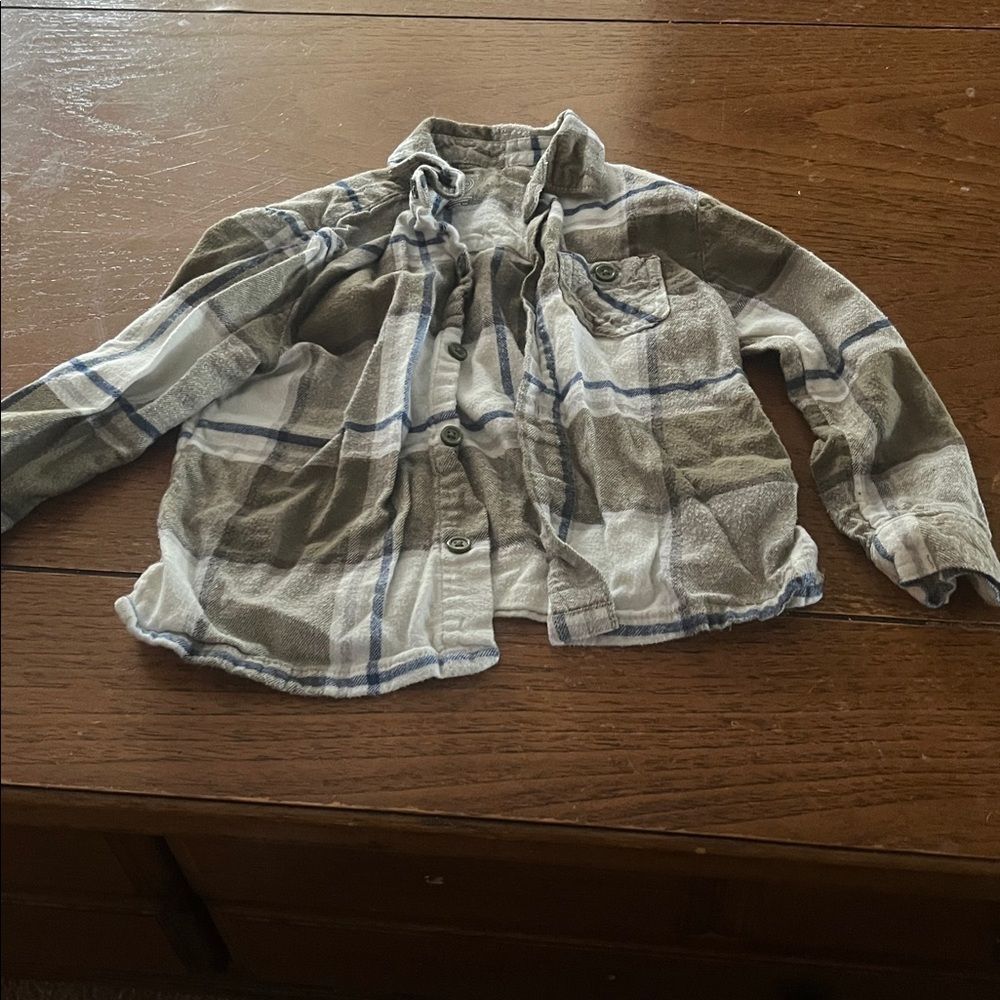 Wonder Nation Checkered Shirt in Brown and Blue